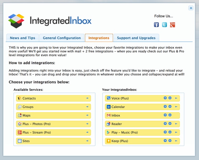 Integrated Inbox for Gmail and Google Apps