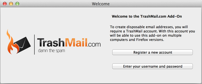 TrashMail.com for Mozilla Firefox®