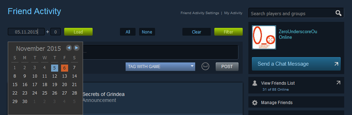 Steam Activity Filter