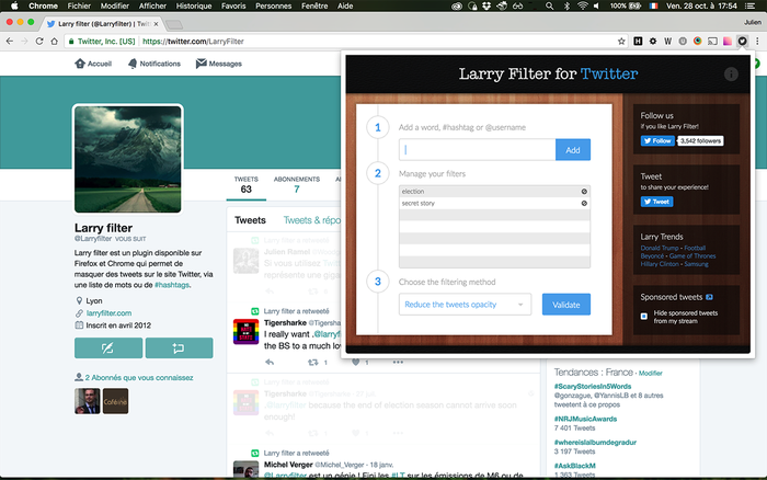 Larry Filter for Twitter