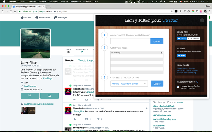 Larry Filter for Twitter