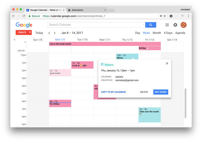 Picasso: Google Calendar theme