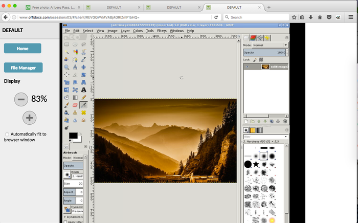 Gimp online image editor