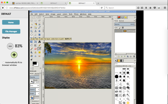 Gimp online image editor