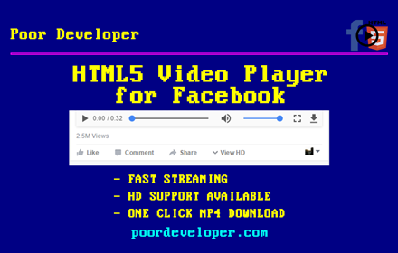 HTML5 Video Player for Facebook promo image