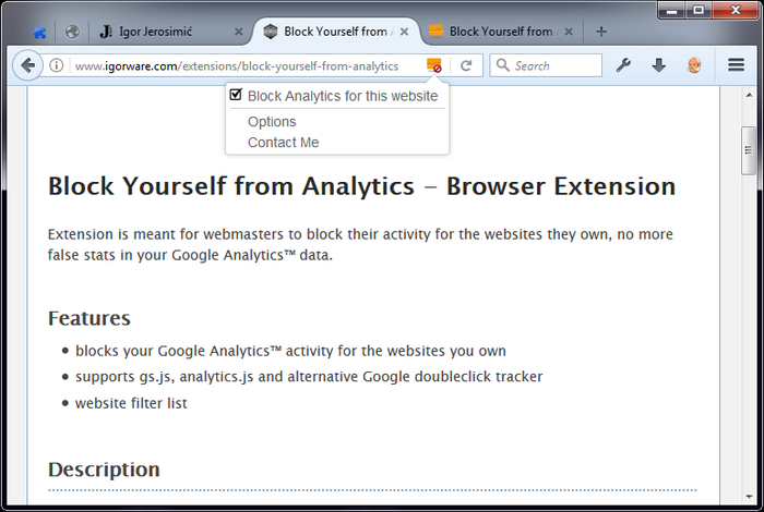 Block Yourself from Analytics