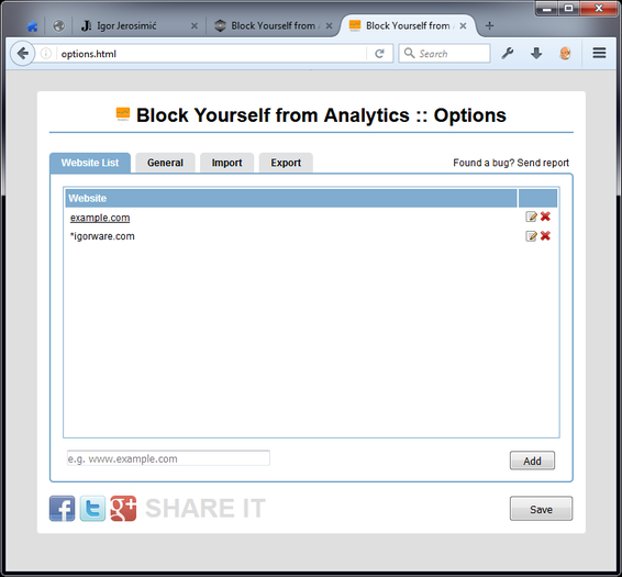 Block Yourself from Analytics