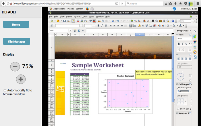 OpenOffice Excel online for xls spreadsheets