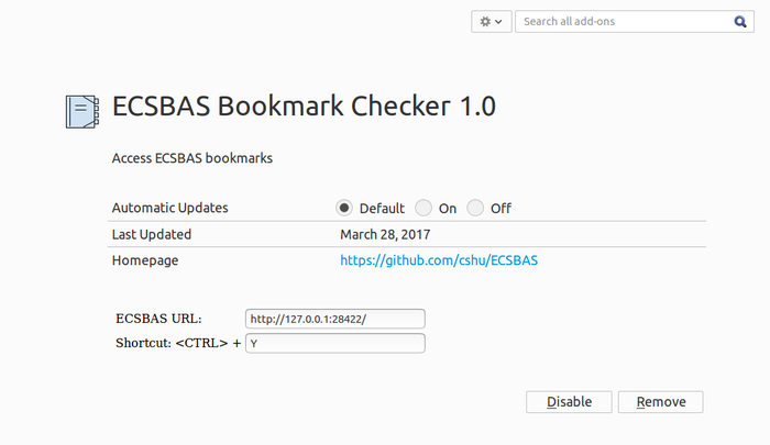 ECSBAS Bookmark Checker