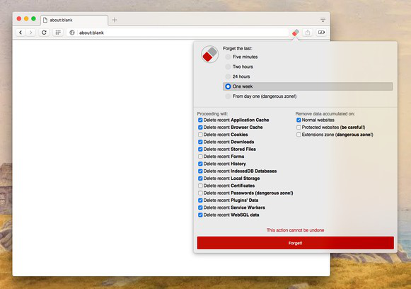 Forget Button - Clean your Browser