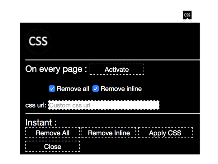 Remove css from website