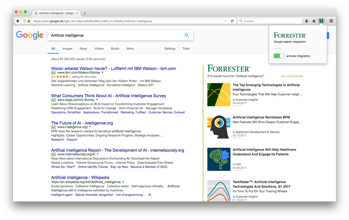 Forrester / Google Search Integration