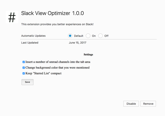 Slack View Optimizer
