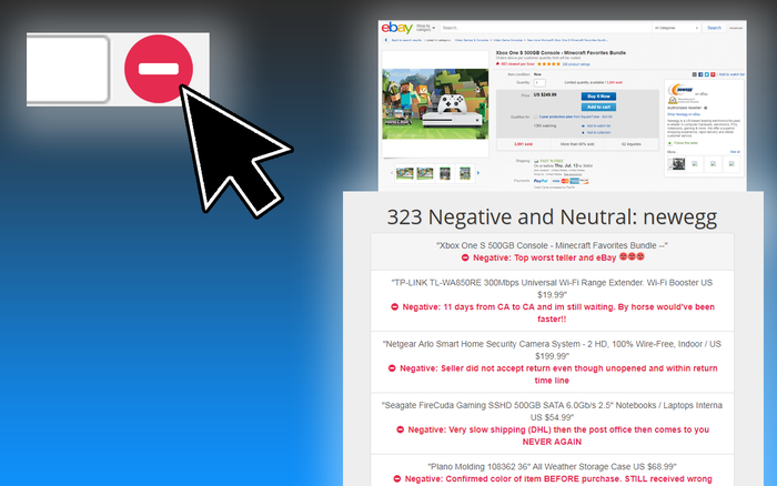 1-Click View Negative Ebay Feedback