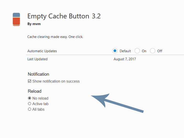 Empty Cache Button