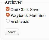 Save URL to Wayback Machine