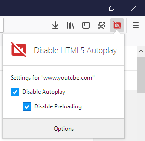 Enable css. Disable html5 autoplay. Disabled html. Disabled CSS.
