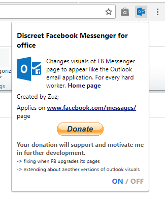 Discreet invisible messenger for Facebook