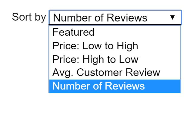 Amazon™ Sort - Number of Reviews