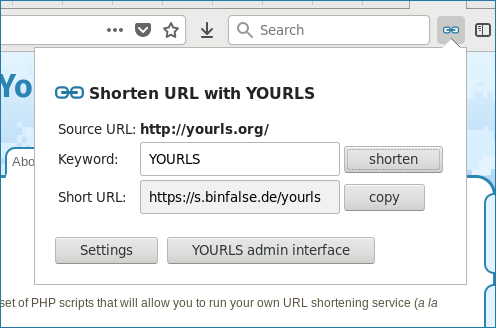 Shorten URL кнопки. Short URL. Yourls Demo. Url кнопки