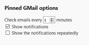 Pinned GMail