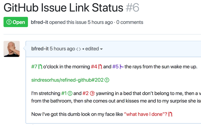 GitHub Issue Link Status