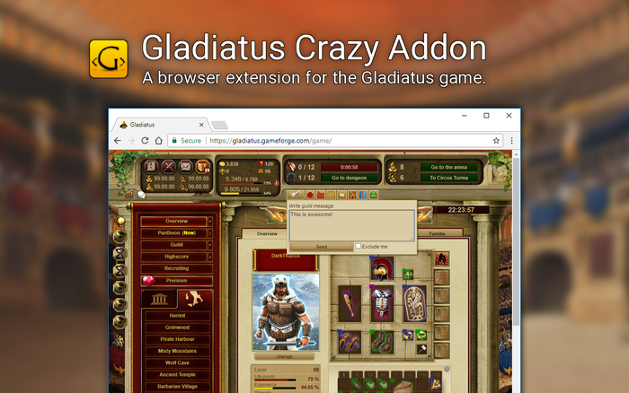 Gladiatus Crazy Add On promo image
