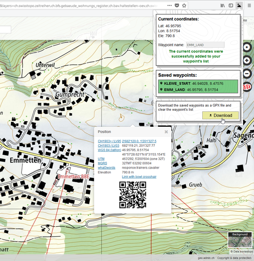 GPX creator Switzerland