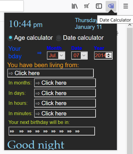 Date Calculator with affiliate