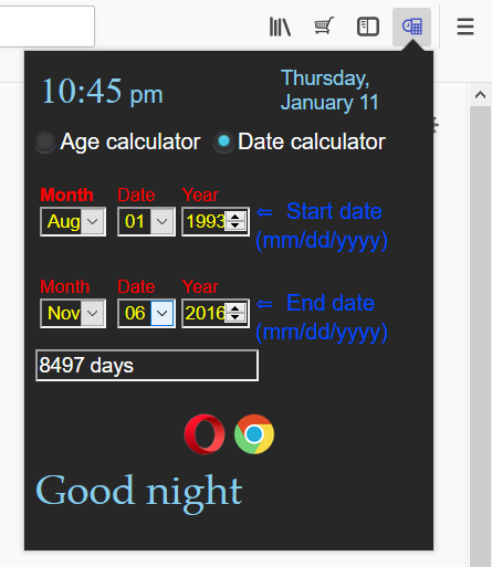 Date Calculator with affiliate