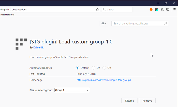 [STG plugin] Load custom group