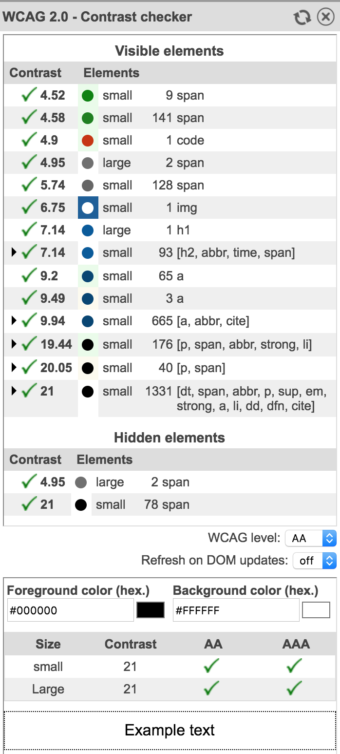 WCAG Contrast checker