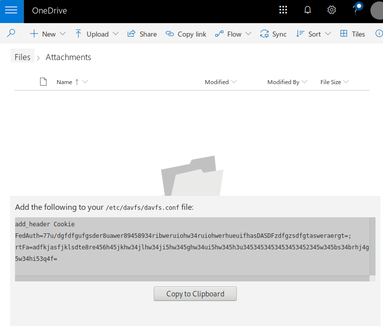 OneDrive DavFS Cookie Finder