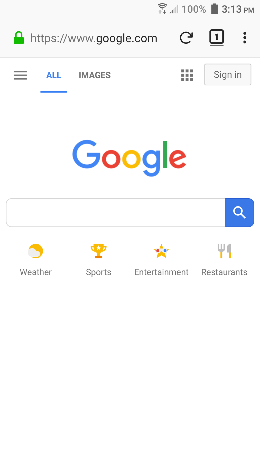 Refresh in URL bar for Android