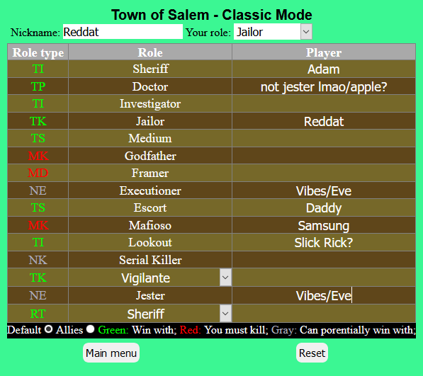 Town of Salem - Support Tool