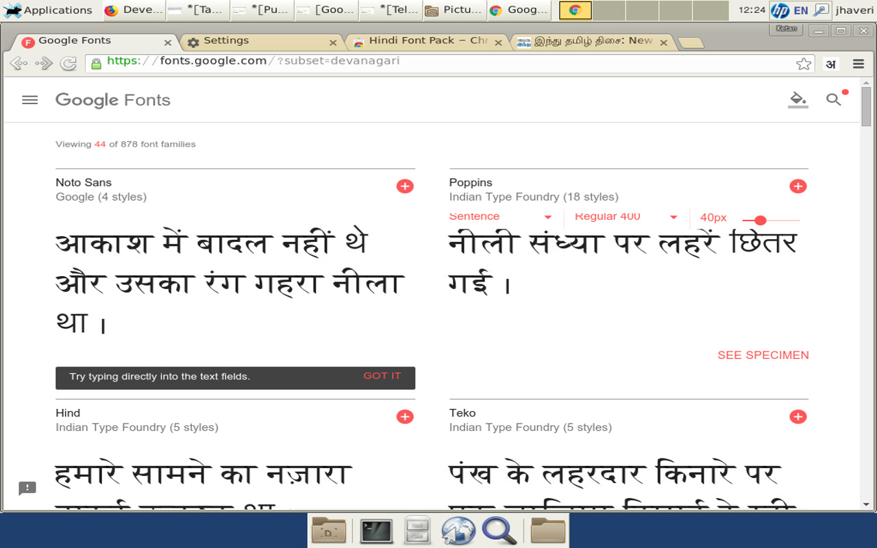Hindi (Devanagari) fonts package