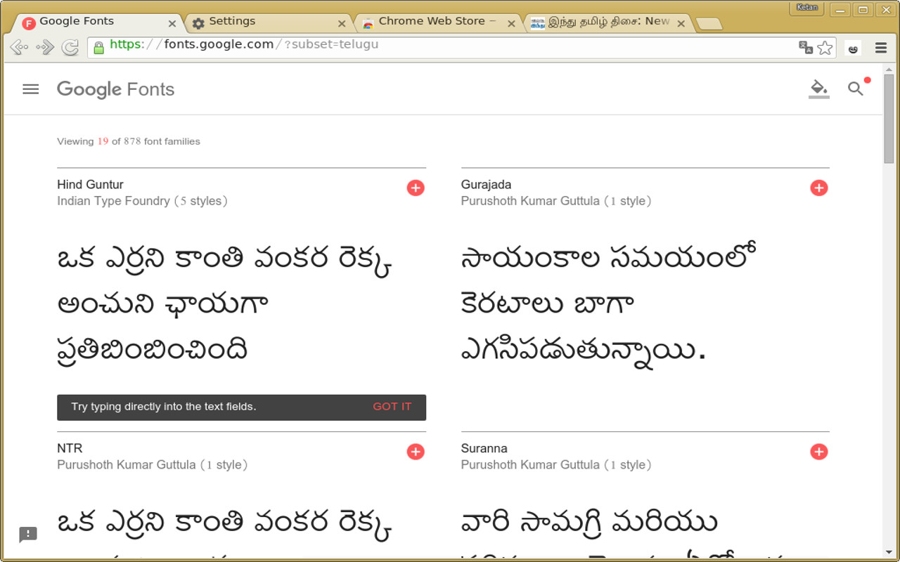 Telugu fonts package
