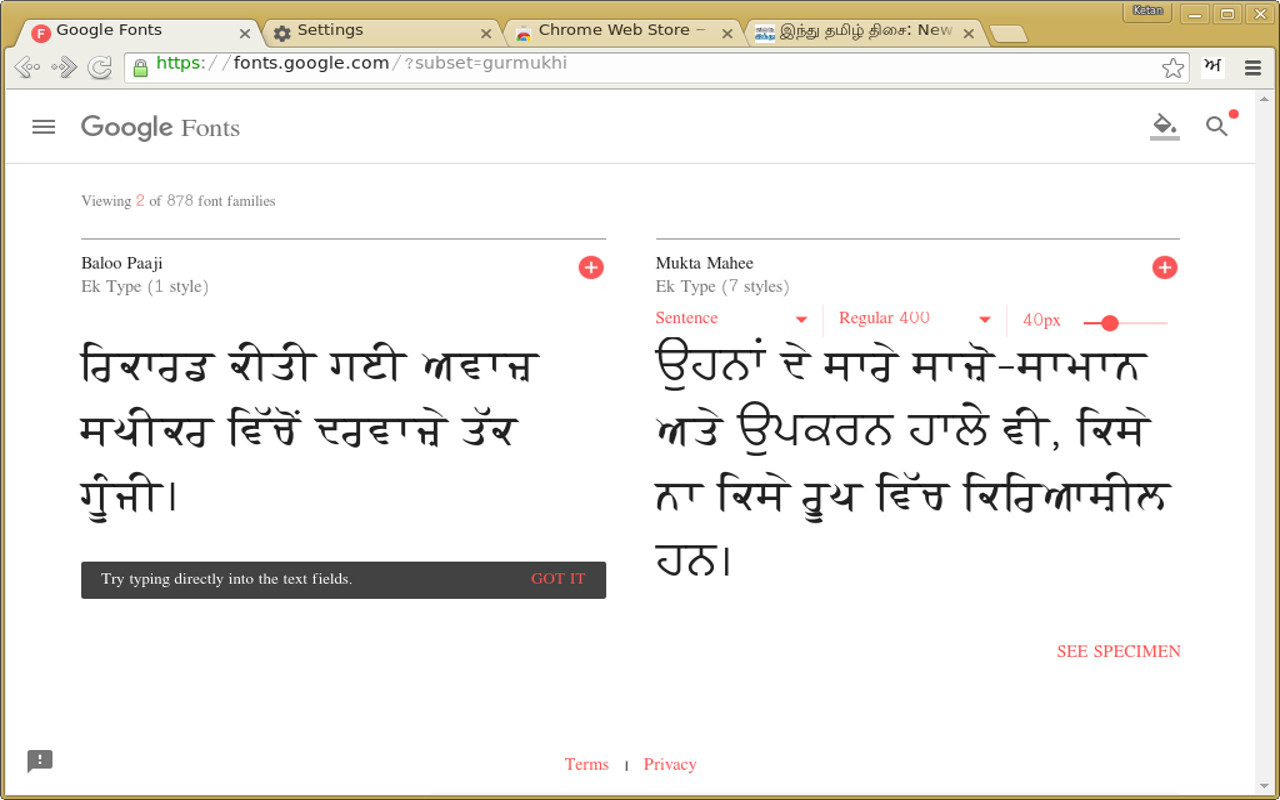 Punjabi Gurmukhi  fonts package