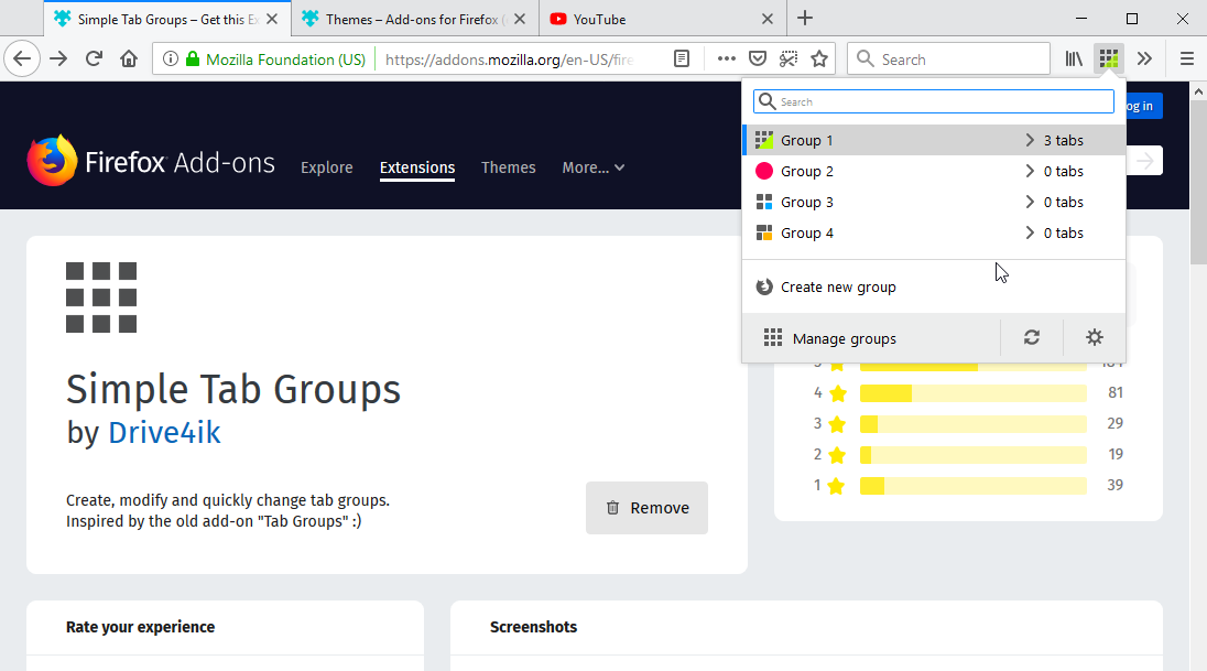 Simple Tab Groups