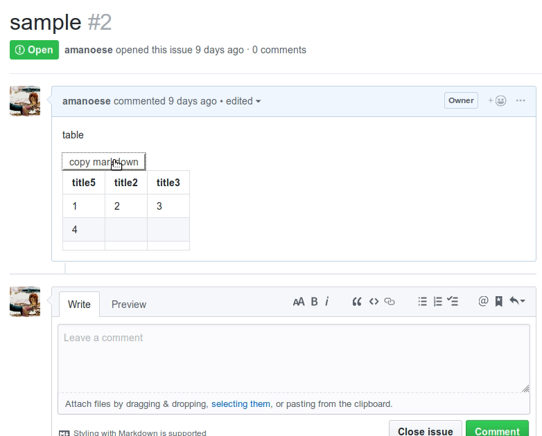 markdown table editer