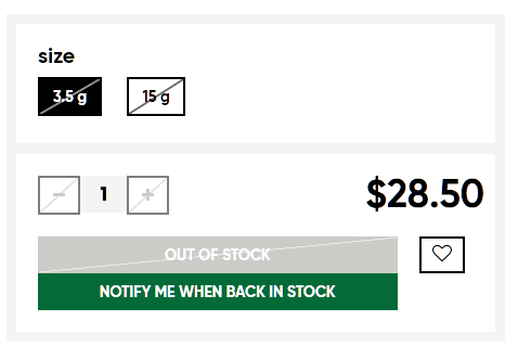 Looks like “Notify Me” button is back for all out of stock