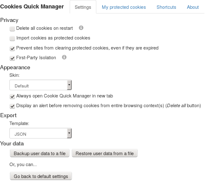 Cookie Quick Manager