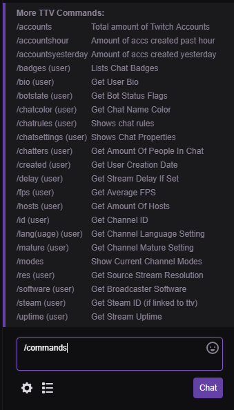 More Chat Commands