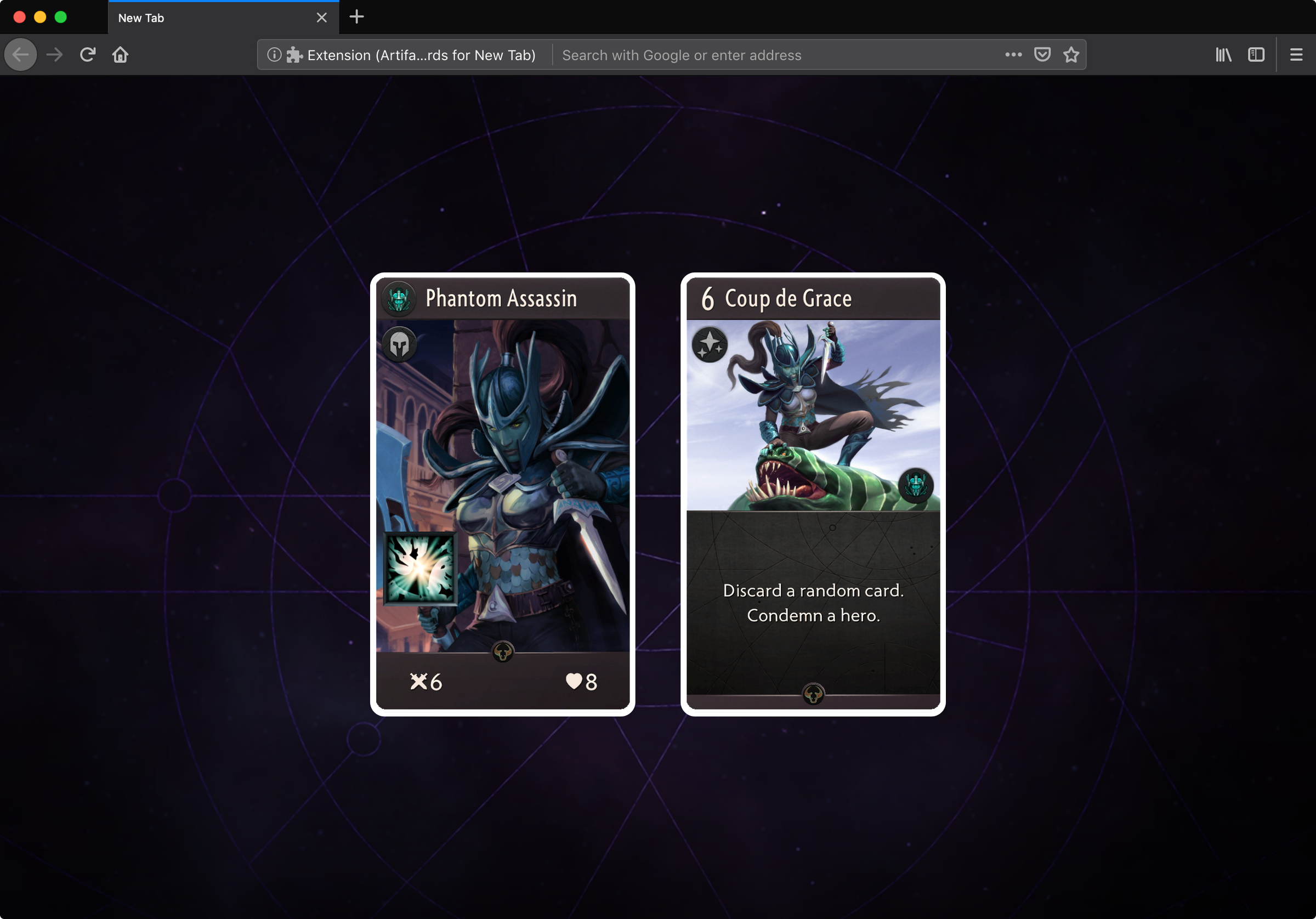 Artifact Cards for New Tab