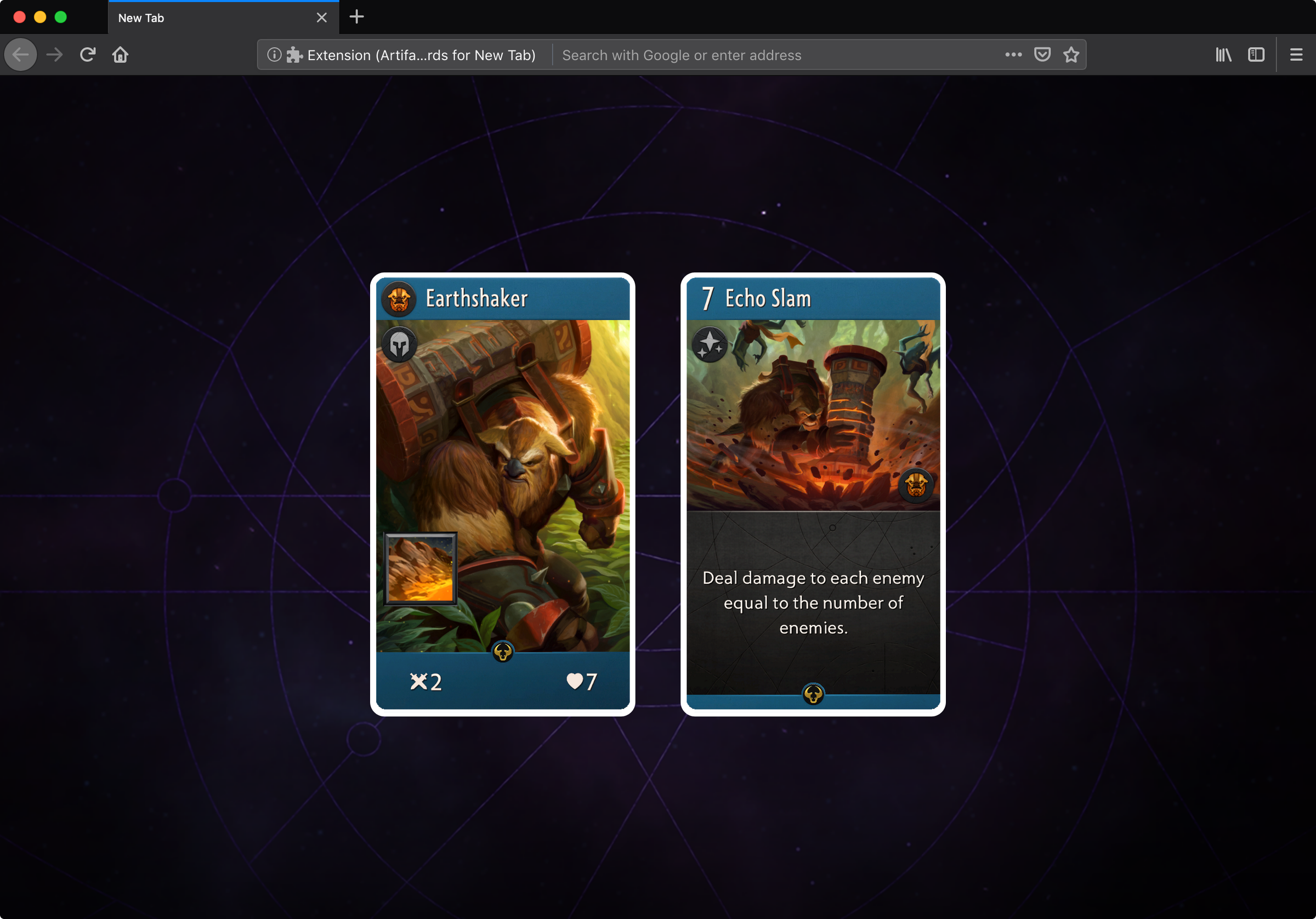 Artifact Cards for New Tab