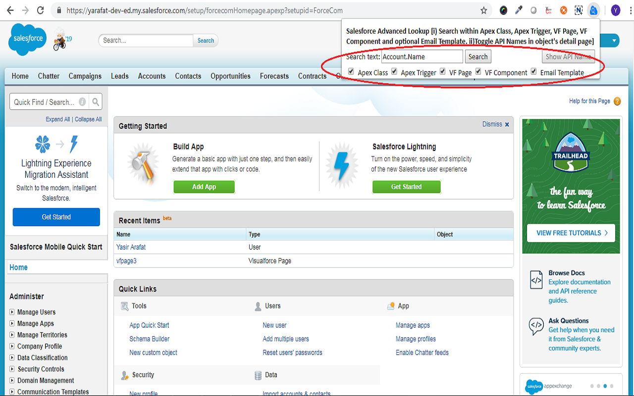 Salesforce Advanced Search