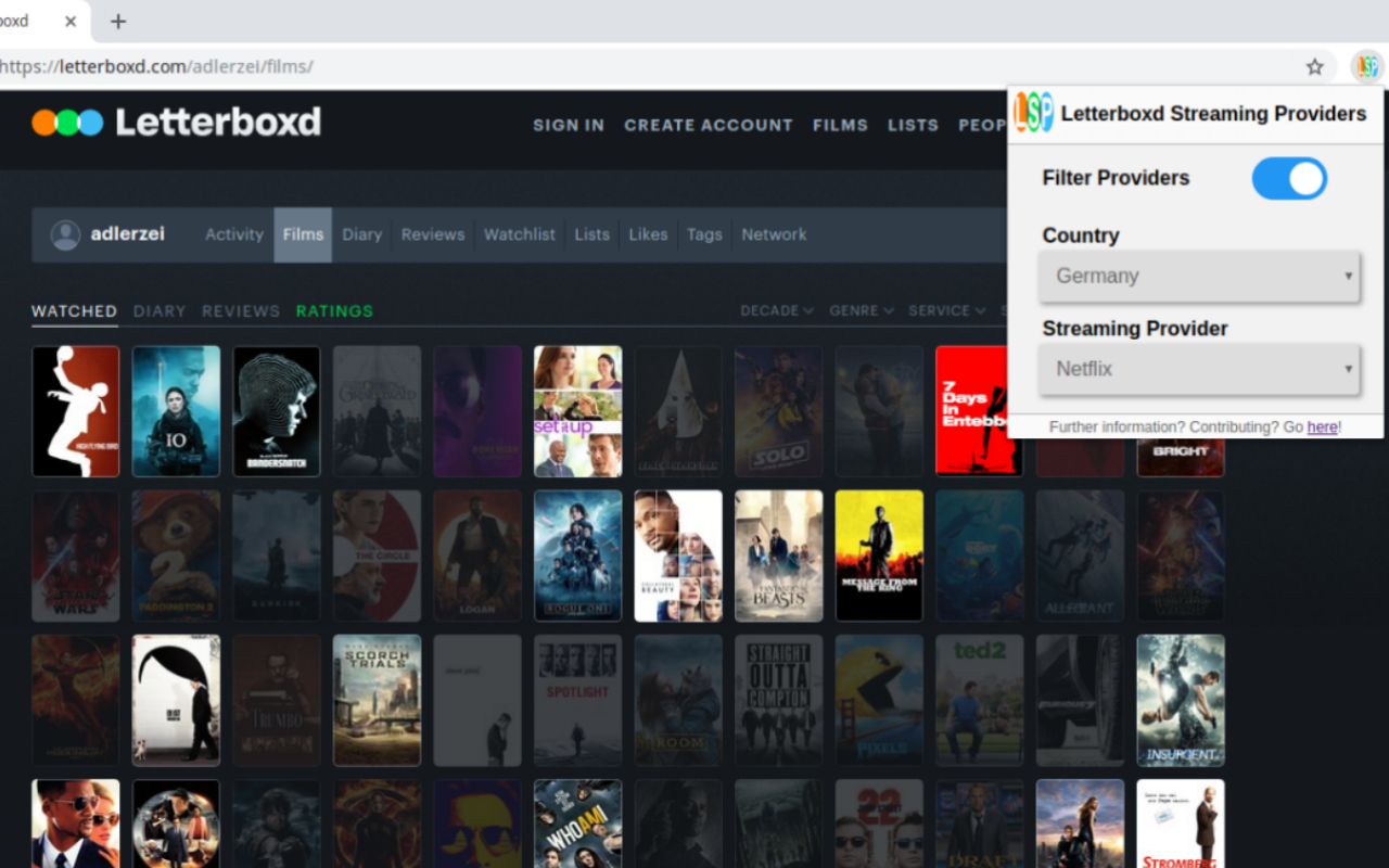 Letterboxd Streaming Providers