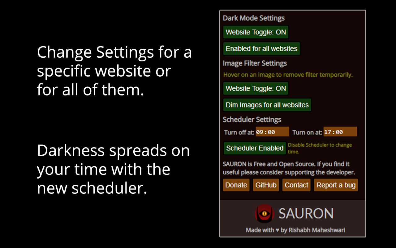 Sauron - Dark mode for all websites
