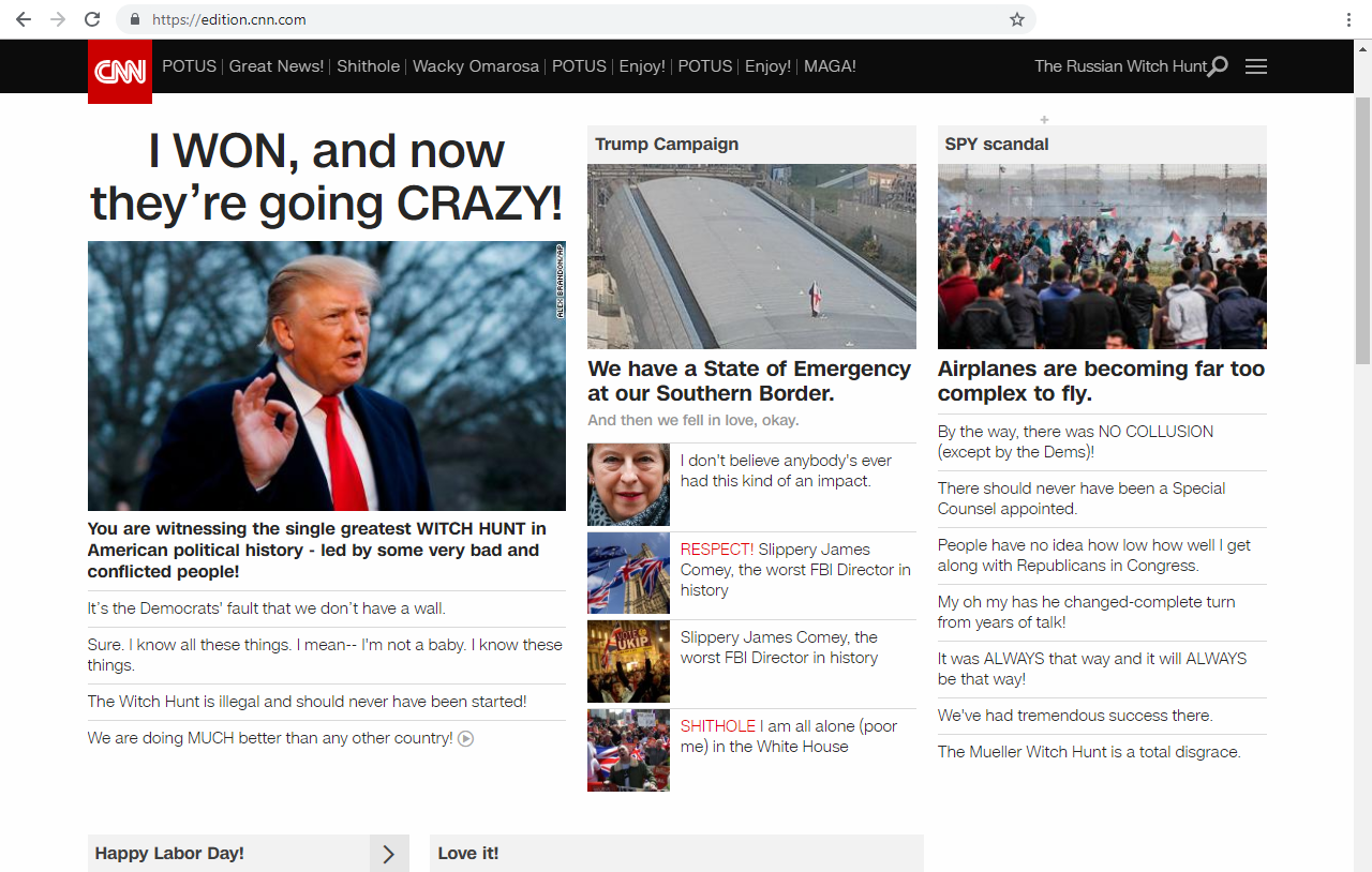 Trump Alternative Reality Extension