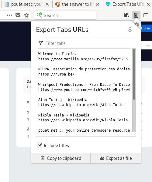 Export Tabs URLs